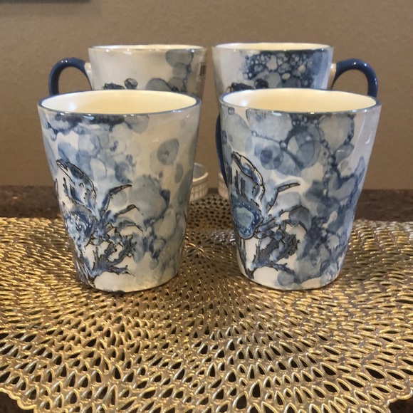 2 In Homestylez Chesapeake Bay Blue Mugs - Picture 3 of 6